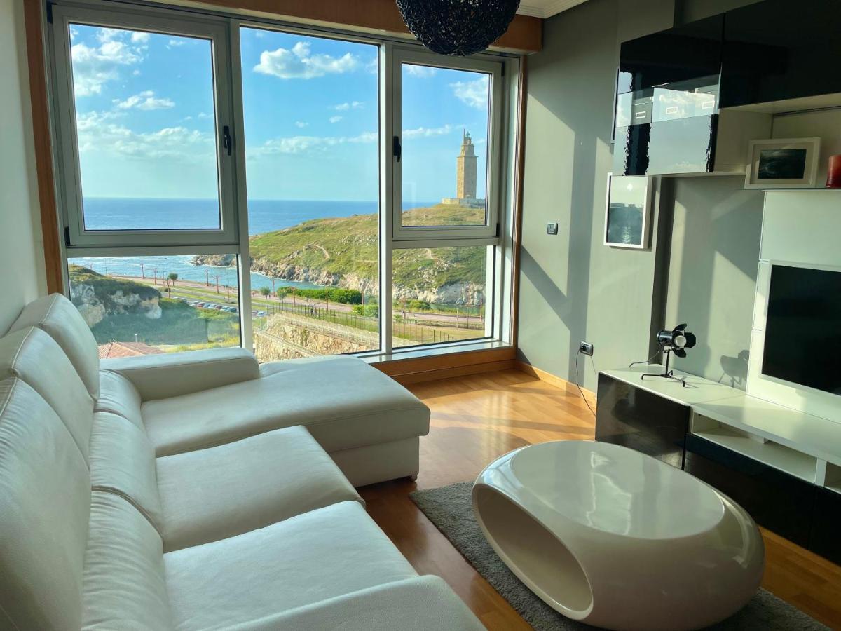 Parking, Vistas Al Mar Y Tres Habitaciones A Coruna Exterior photo